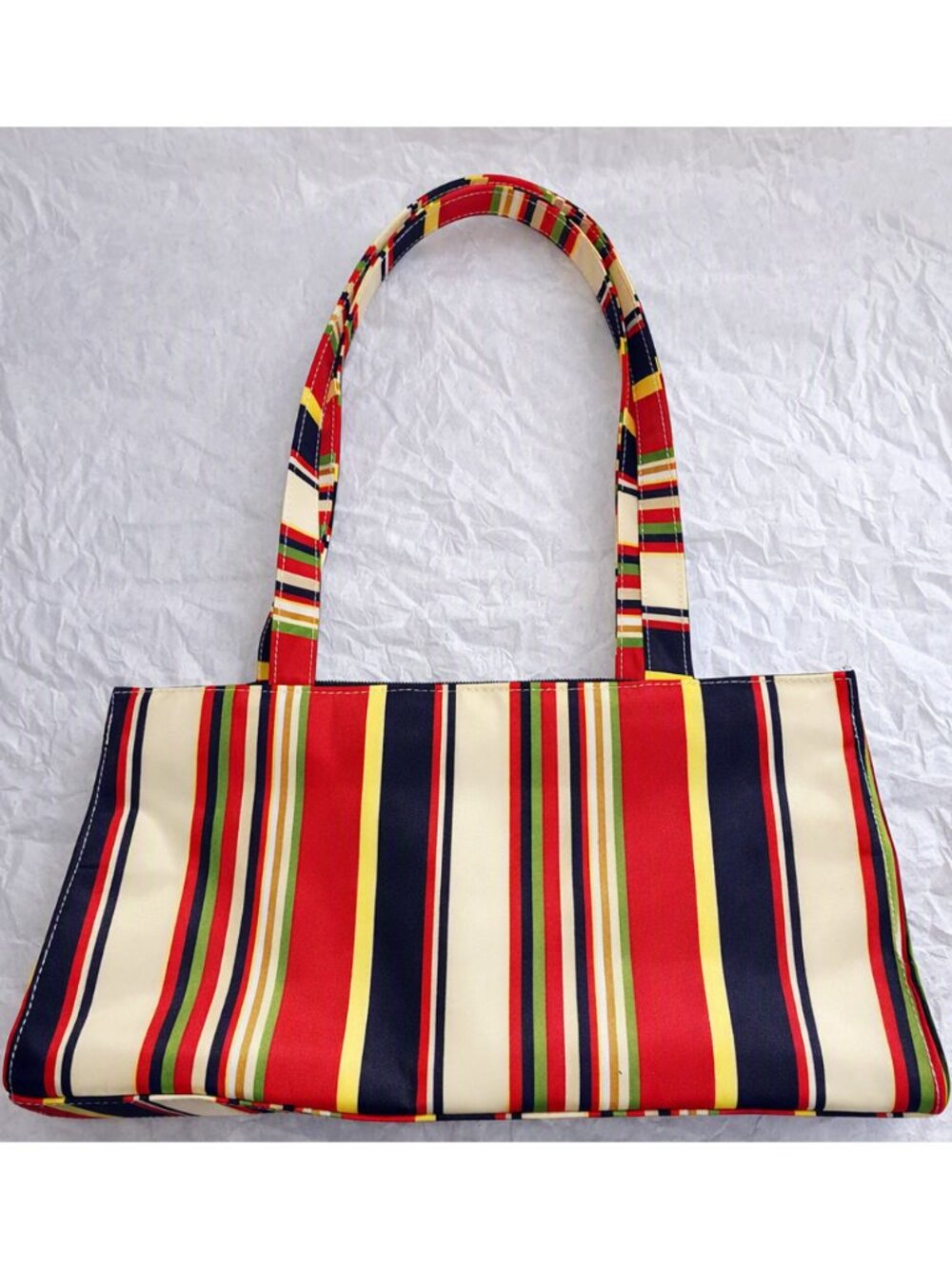 Multicolor Classic Striped Color Block Shoulder Bag Handbag Purse Baguette Bag